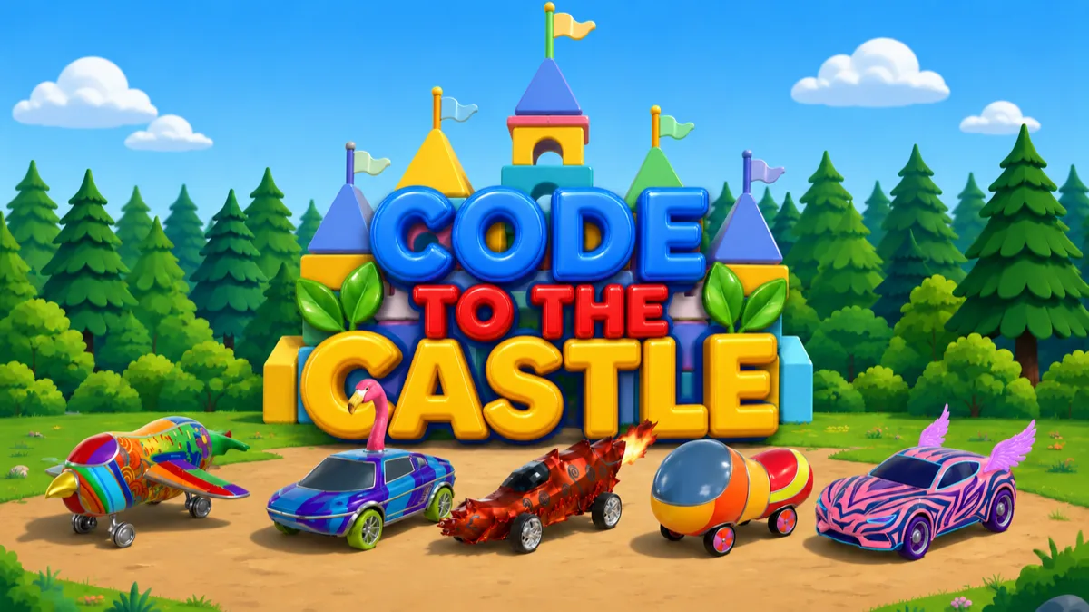 The car line-up in front of the castle